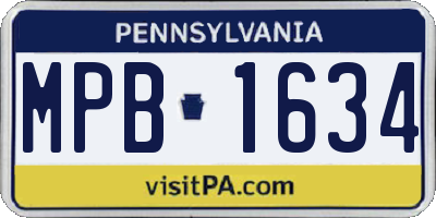 PA license plate MPB1634