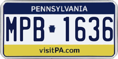 PA license plate MPB1636