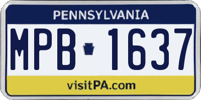 PA license plate MPB1637
