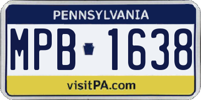 PA license plate MPB1638