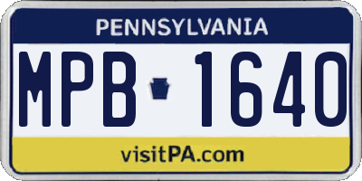 PA license plate MPB1640