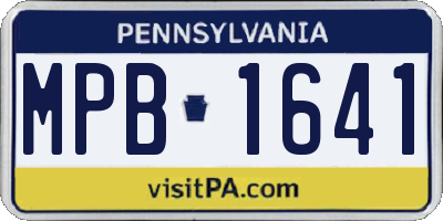 PA license plate MPB1641