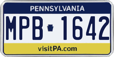 PA license plate MPB1642