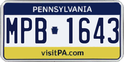 PA license plate MPB1643