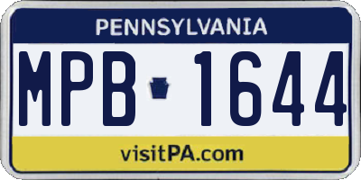 PA license plate MPB1644