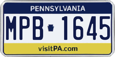 PA license plate MPB1645