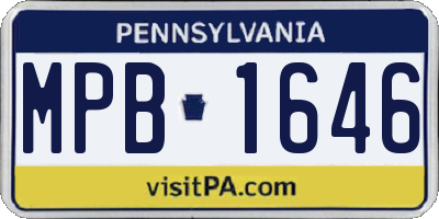 PA license plate MPB1646