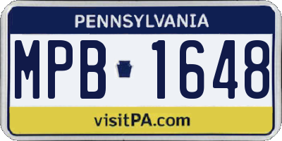 PA license plate MPB1648