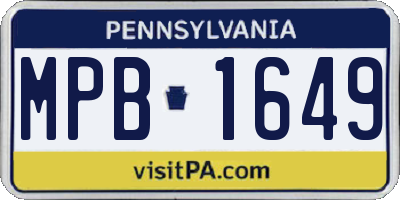 PA license plate MPB1649