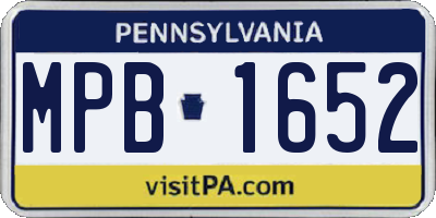 PA license plate MPB1652