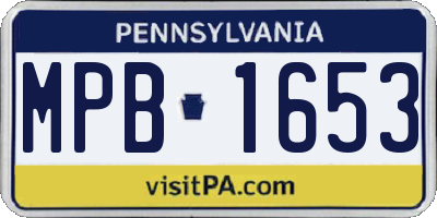PA license plate MPB1653