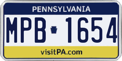 PA license plate MPB1654