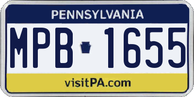 PA license plate MPB1655