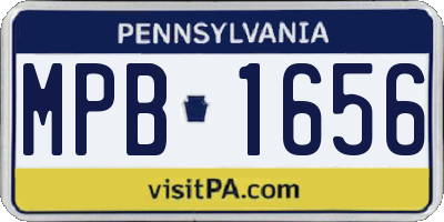 PA license plate MPB1656