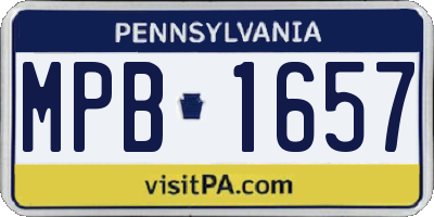 PA license plate MPB1657