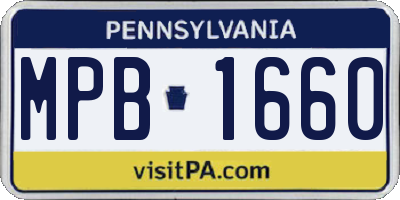 PA license plate MPB1660