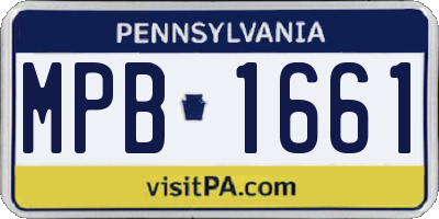 PA license plate MPB1661