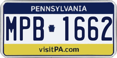 PA license plate MPB1662