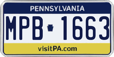 PA license plate MPB1663