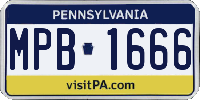 PA license plate MPB1666