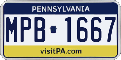 PA license plate MPB1667