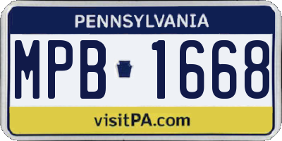 PA license plate MPB1668