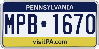 PA license plate MPB1670
