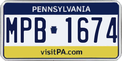 PA license plate MPB1674