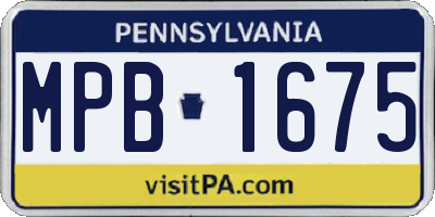 PA license plate MPB1675