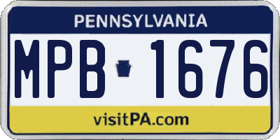 PA license plate MPB1676