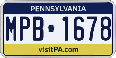 PA license plate MPB1678