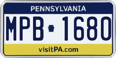 PA license plate MPB1680