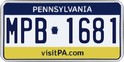 PA license plate MPB1681