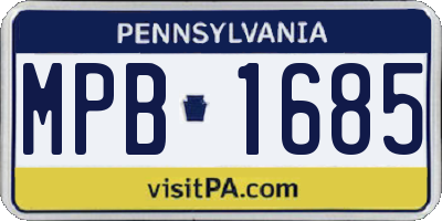 PA license plate MPB1685