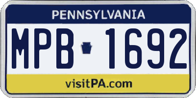 PA license plate MPB1692