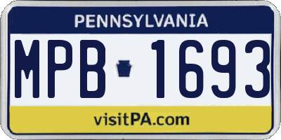 PA license plate MPB1693
