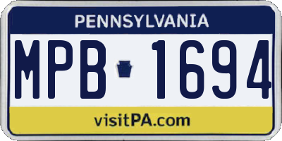 PA license plate MPB1694