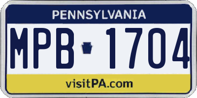 PA license plate MPB1704
