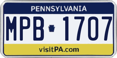 PA license plate MPB1707