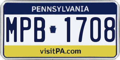 PA license plate MPB1708