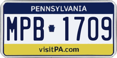 PA license plate MPB1709
