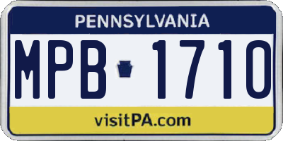 PA license plate MPB1710
