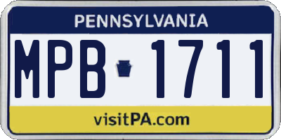 PA license plate MPB1711