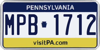 PA license plate MPB1712