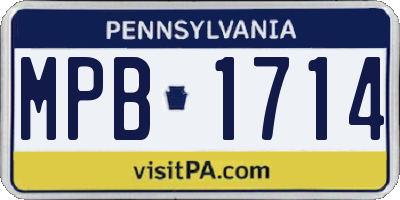 PA license plate MPB1714