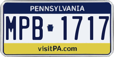 PA license plate MPB1717