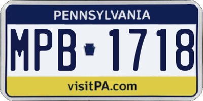 PA license plate MPB1718