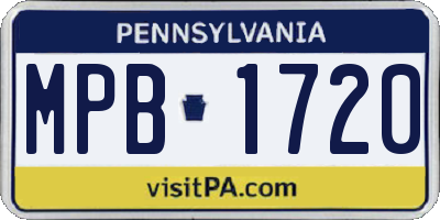 PA license plate MPB1720