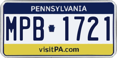 PA license plate MPB1721