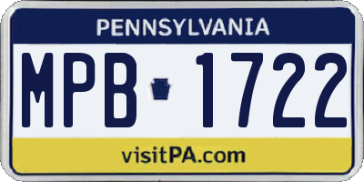 PA license plate MPB1722